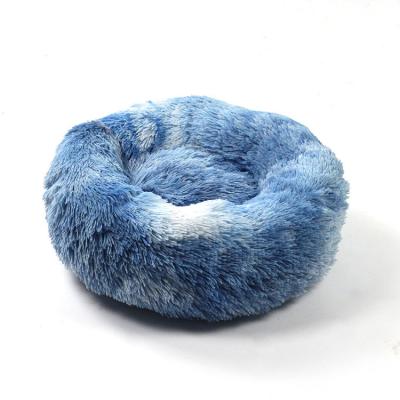 China 40cm Viable Wholesale Nest Plush Comfortable Dog Cat Sleeping Round Pet Nest Bed Luxury Warm Cat Bed for sale