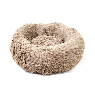 China Modern Luxury Winter Stuffed Cotton Pet Bed Indoor Kennel Plush Round Soft Pet Bed Cushion 40CM Sustainable for sale