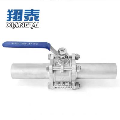 China Factory Supply Stainless Steel Long Ball Valve Stainless Steel Ball Valve 3PC Welding for sale