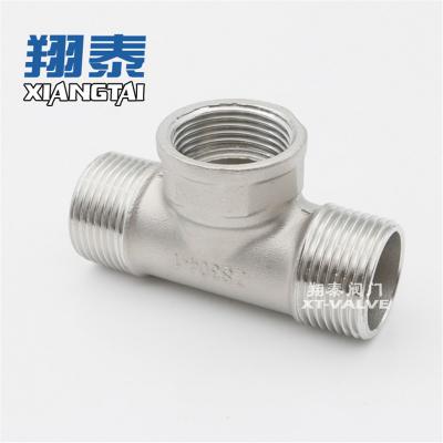 China General Casting Pipe Fitting Connector Stainless Steel Male And Female Equal Tee for sale