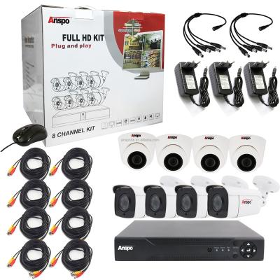 China NIGHT VISION 8Ch 2MP CCTV Surveillance DVR KIT with 2MP AHD Camera Night Mink BNC Cable Home Security CCTV System 8CH 1080P AHD Camera KIT for sale