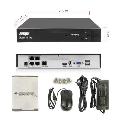 China H.265 4CH 5MP POE NVR Audio out of ASP-6504NVR/POE Security Surveillance Network Video Recorder Video Recorder for sale