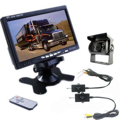 China 7 inch waterproof monitor with wireless car parking camera system for sale