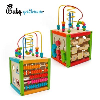 China 2019 Plywood + Solid Wood Buy Now 5 in 1 Activity Educational Wooden Cube for Kids Z11084B for sale