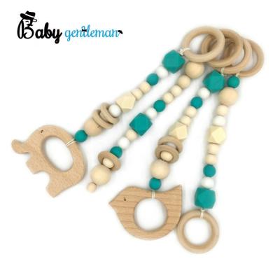 China Toy Most Popular Wooden Gym Toy Wooden Teether For Baby Stroller Chain Z08272K for sale