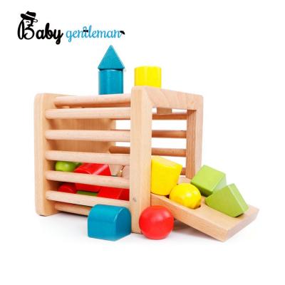 China Solid Wooden Montessori Cube Shape Sorter Wooden Toy For Kids Z12024F for sale