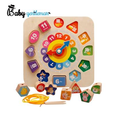 China Wholesale Educational Wooden Cartoon Toy Clock Puzzle For Children Z14019K for sale