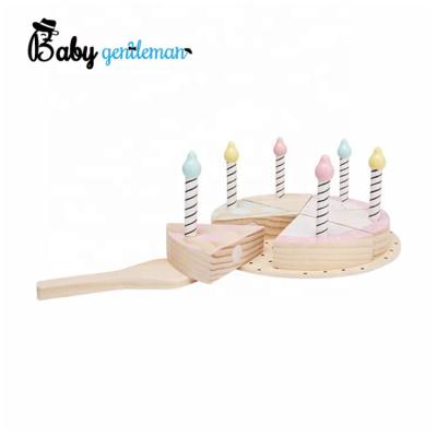 China Best Wooden Design Pretend Birthday Wooden Toy Cake For Kids Z10299B for sale