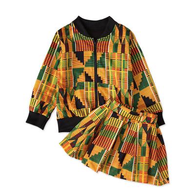 China Children's Clothing Two-piece Institute of Statistics European American Autumn Style Bohemian Girls' Spring Zipper Jacket African Bohemian Children's Skirt for sale