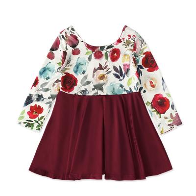 China Autumn Washable Wholesale Hot Selling Girls' Spring Fashion One-Piece Skirts Floral Children's Clothing Long Sleeve Dresses for sale