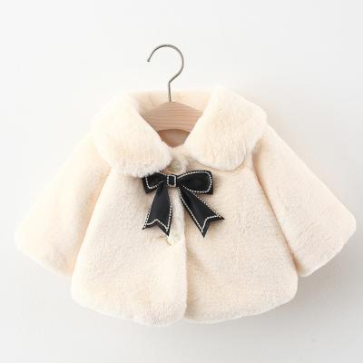 China Wholesale Thick Winter New Long Sleeve Fashion Solid Color Bow Girl Children's Clothing Breathable Children Coat for sale