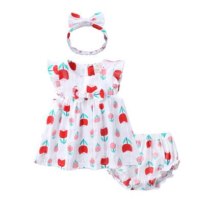 China Summer Baby Princess Doll Skirt Bubble Pants Girls Strawberry Sweet Dress Costume Polyester/Cotton Kids Clothing for sale