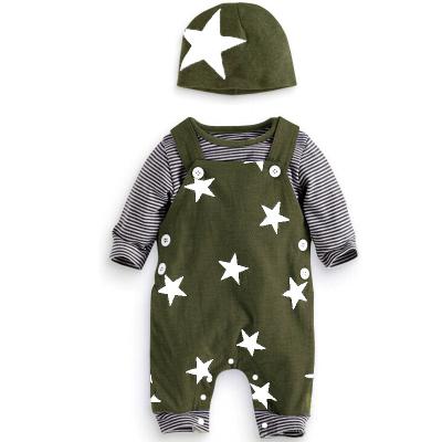 China Rts QUICK DRY Boys' Foreign Trade Spring Autumn Suits Stars Insti Long Sleeve Baby Infant Children's Clothing T-shirt Suspenders Pants for sale