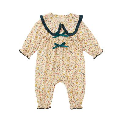 China Newborn Polyester/Cotton Baby Jumpsuit Clothes Spring Autumn Girl Cotton Straight Long Sleeve Floral Romper for sale