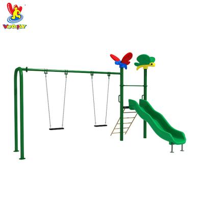 China Imported LLDPE steel pipe +galvanized outdoor kids playground equipment kids swing and slide on sale for sale