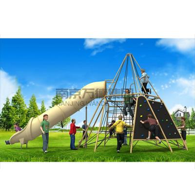 China Outdoor Amusement Park Plastic Slide Rope Kids Playground Climbing Equipment for sale