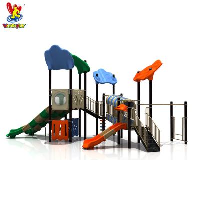 China Outdoor PE LLDPE Amusement Park Games Rides Kids Playground Equipment Playhouse With Plastic Slide Playsets For Children for sale