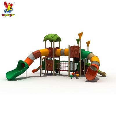 China Outdoor LLDPE+Galvanized Steel Pipe Children Kindergarten Sets Forest Theme Playground Slide for sale