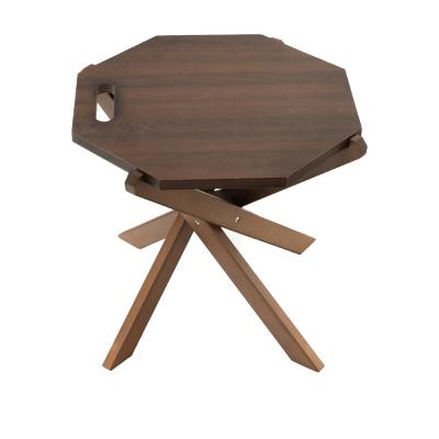 China New fashionable portable outdoor picnic folding table folding camping solid wood hexagonal table high for sale