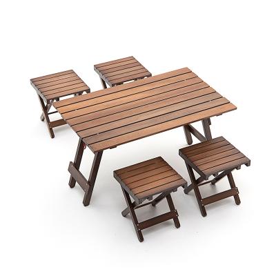 China Folding Wooden Kitchen Dining Garden Table And Chairs Set Outdoor Furniture for sale