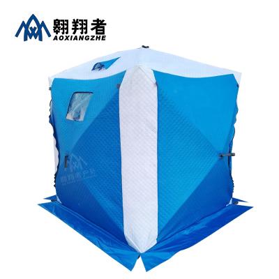 China Warm Polyester Cotton Camouflage / Field Person Set Sale 2 Camping Pop Up Winter Quick Open Ice Cube Fishing Tent for sale