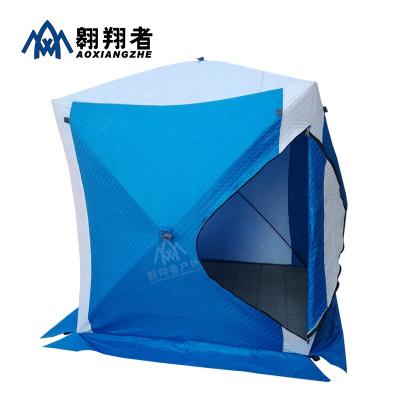 China Single Layer Camouflage Set 3-4person Camping Pop / Field Up Rapid Open Ice Cube Winter Fishing Tent for sale