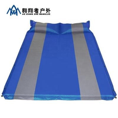 China Self Inflating Multicolor Inflatable Pad Sleep Pad Folding Cage Hiking Outdoor Mat With Pillow for sale