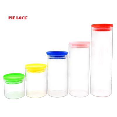 China Hot Sale High Sustainable Borosilicate Glass Food Jar With PP Lid for sale