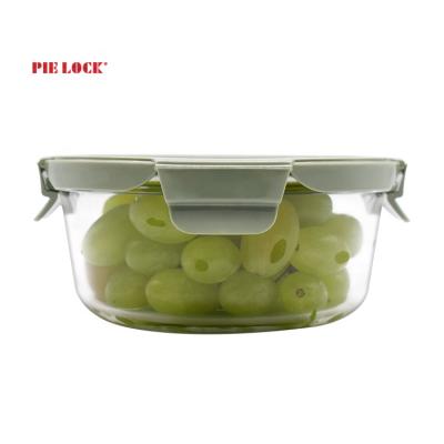 China Freshness Preservation Borosilicate Glass Container Lid Glass Material Plastic Storage Box for sale