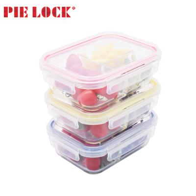 China Hot Selling High Freshness Preservation Borosilicate Glass Food Containers With 3 Compartment for sale