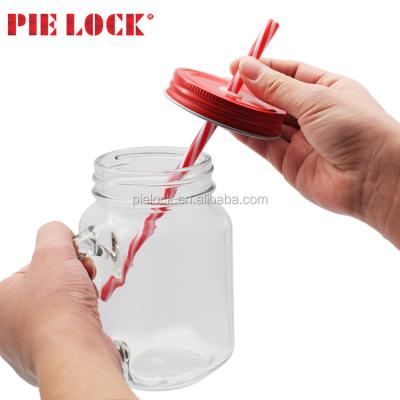 China Viable Wholesale 16 oz Glass Mason Jar with Straw and Lid for sale