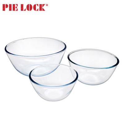 China Sustainable Hot Selling High Borosilicate Glass Mixing Bowl 3 Set for sale