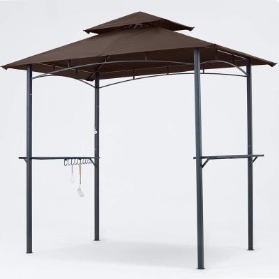 China Outdoor Grill Gazebo Decoration MASTERCANOPY 8*5FT Outdoor BBQ Gazebo Canopy with 2 LED Lights (Brown) for sale