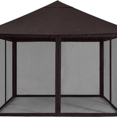 China Outdoor Garden MASTERCANOPY 10x10FT Patio Gazebo Awning with Mosquito Netting for Lawn, Garden, Backyard and Deck (Beige) for sale