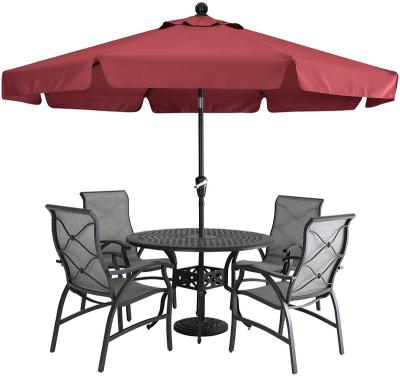 China The MASTERCANOPY Valance Modern Patio Umbrella For Outdoor Table Market 8 Rib 10ft Burgundy for sale