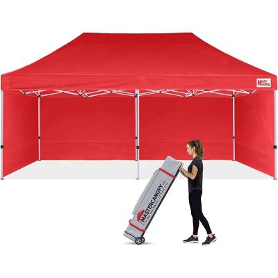 China MASTERCANOPY Heavy Duty Pop Up Canopy Tent With Sidewalls 10x20 Black 3x6m (10x20ft) for sale