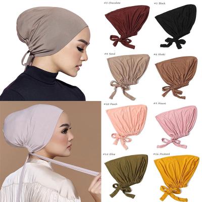 China New Comfortable Soft Modal Muslim Hat Inner Hijab Turban Covers India Islamic Hat Hood Underscarf Female Headwrap Turbante Mujer for sale