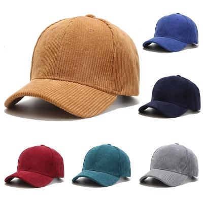 China Fashion COMMON Spring Autumn Unisex Vintage Baseball Hat Corduroy Simple Outdoor Adjustable Baseball Cap For Men And Women for sale