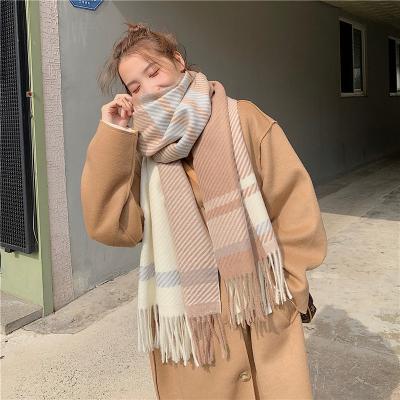 China Men Autumn Winter Preppy Style Plaid Scarive Pashmina Mujer Femme Foulard Bufanda Shawl Unisex Scarf Women Soft Touch Feeling Shawls Scarf New for sale