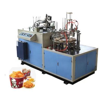 China Factory automatic low price single pe coated paper cup a KFC bucket forming making machine for sale