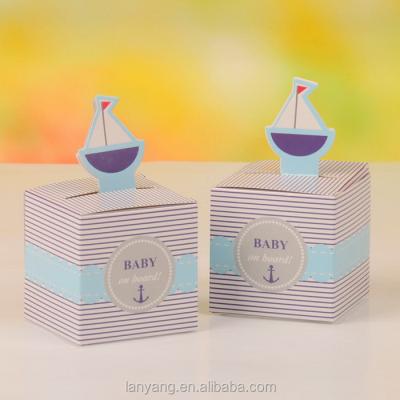 China Disposable Sailor Baby Shower Favor Boxes Baby On Board Favor Box for sale