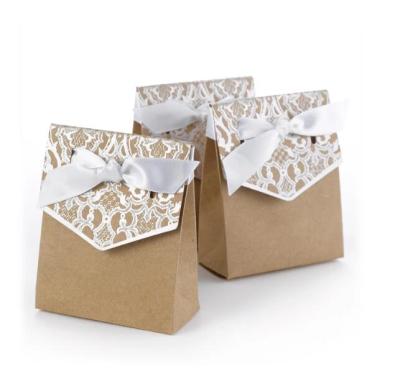 China Disposable Vintage Lace Tent Favor Box Wedding Wrapping Paper And Candy Boxes for sale