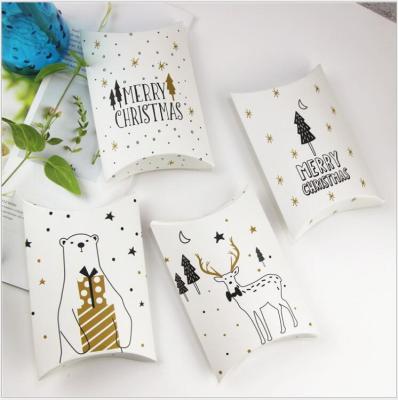 China Disposable Christmas Candy Box Christmas Eve Gift Box Cartoon Pillow Box for sale