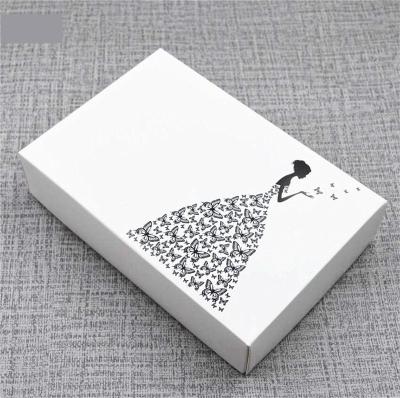 China White Covered Paper Cardboard Box Paper Scarf Packaging Box Disposable Bridal Printed Lid Gift Packaging Box White Paper Scarf for sale