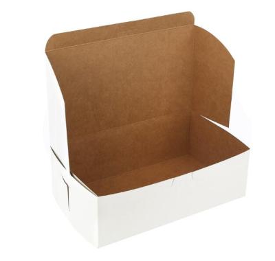 China Disposable White Non-Window Auto-Lock Clay Coated Kraft Paperboard Interior Bakery Box 10