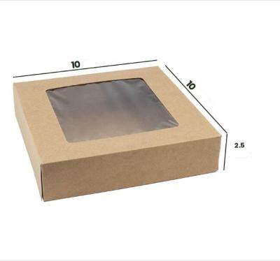 China Recycled Materials Bakery Boxes With Scallop Window Brown Kraft Paper Box For Pies, Cookies, Cakes, Or Cupcakes Premium Quality for sale