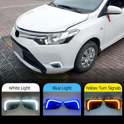 China 1 Pair Car LED DRL Turn Signal Light Fog Daytime Running Light Lamp For Toyota Vios 2014 2015 2016 D22 for sale