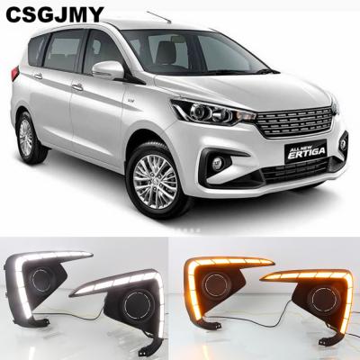 China LED Running Light DRL Fog Lamp Cover Daytime Running Light Yellow Turn Signal For Suzuki Ertiga 2018 2019 S32 for sale