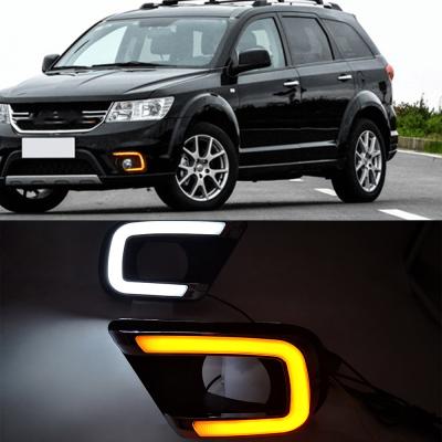 China 2pcs LED DRL Daytime Running Lights Driving Daytime Running Light With Turn Signal For Fiat Freemont 2014 And Dodge Journey 2014-2016 D6 for sale