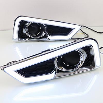 China LED DRL Daytime Running Lights Set Assembly Knocked For Honda City 2015 2016 Daytime Running Lights Signal Lamp For City Fit for sale